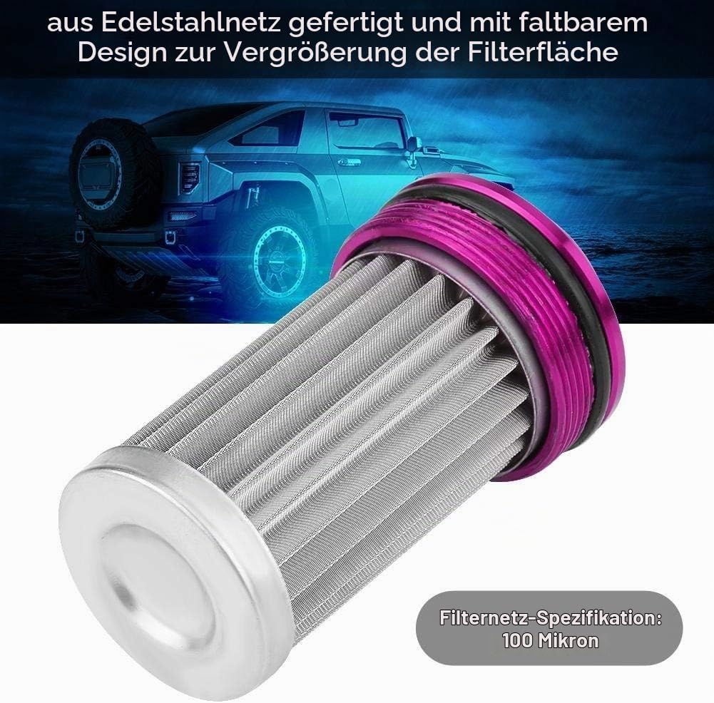 KSTE AN6 Benzinfilter, Inline Kraftstofffilter, Universal 100 Micron Aluminium High Flow Kraftstoff