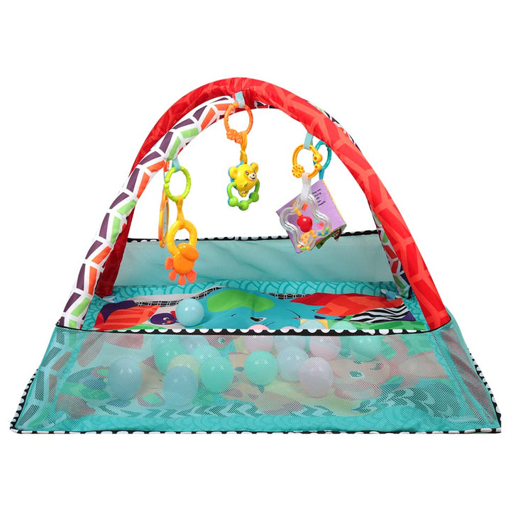 3 in 1 Schildkröte Spieldecke Baby Spielmatte mit Spielbögen Bälle Bällebad Krabbeldecke Erlebnisdec
