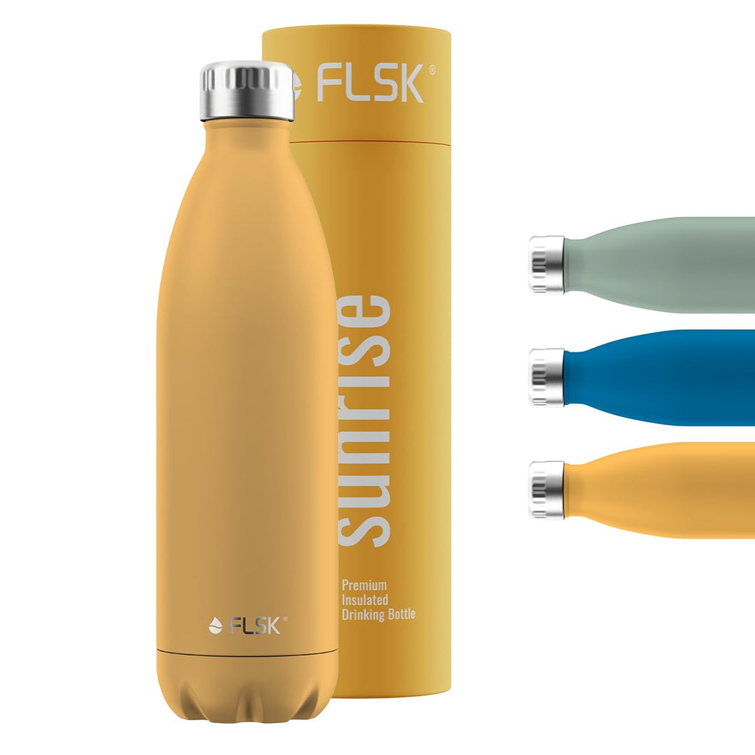 FLSK Trinkflasche – Premium Edelstahl Thermosflasche – 100% auslaufsicher & kohlensäuregeeignet – hä