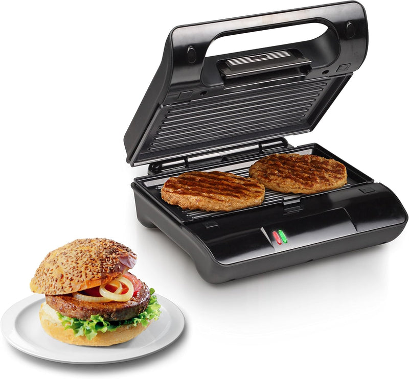 Princess Kontaktgrill 117001, Sandwich Maker mit entnehmbaren Grillplatten, 700 Watt, 23x13cm Grillf