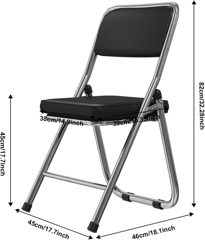 Lvhecforhm 2er Set Klappstuhl mit Rückenlehne, Esszimmerstühle, Küchenstuhl mit Stahlrahmen, Esszimm