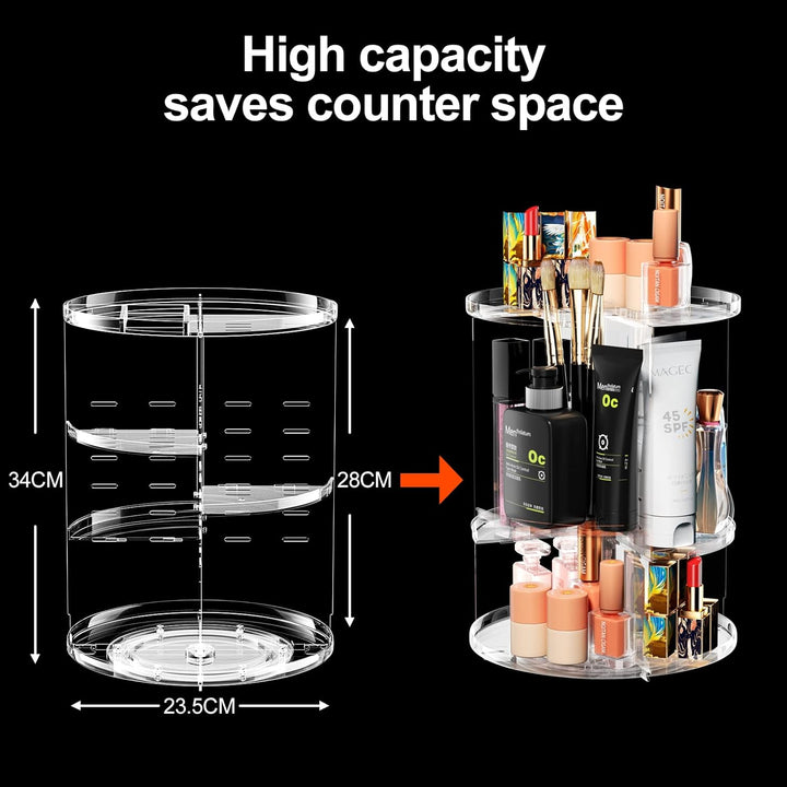 Newaner Make Up Kosmetik Organizer, 360 Drehung Lippenstift-Organizer Kosmetische Aufbewahrungsbox D