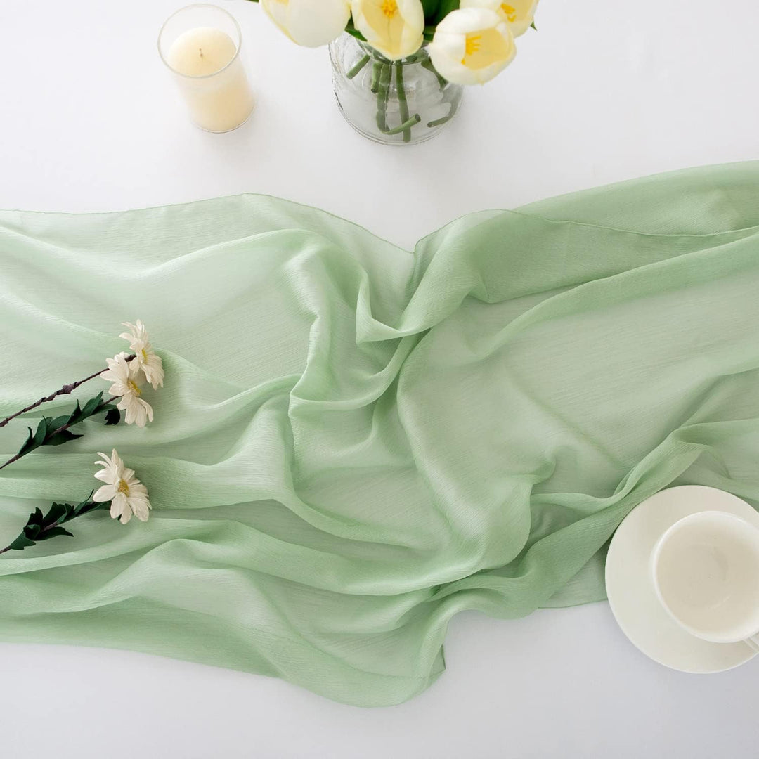 CHUQING Tischläufer Grün Chiffon Table Runner Hochzeit Tischdeko Läufer Tisch Stoff Tüll Hellgrün,70