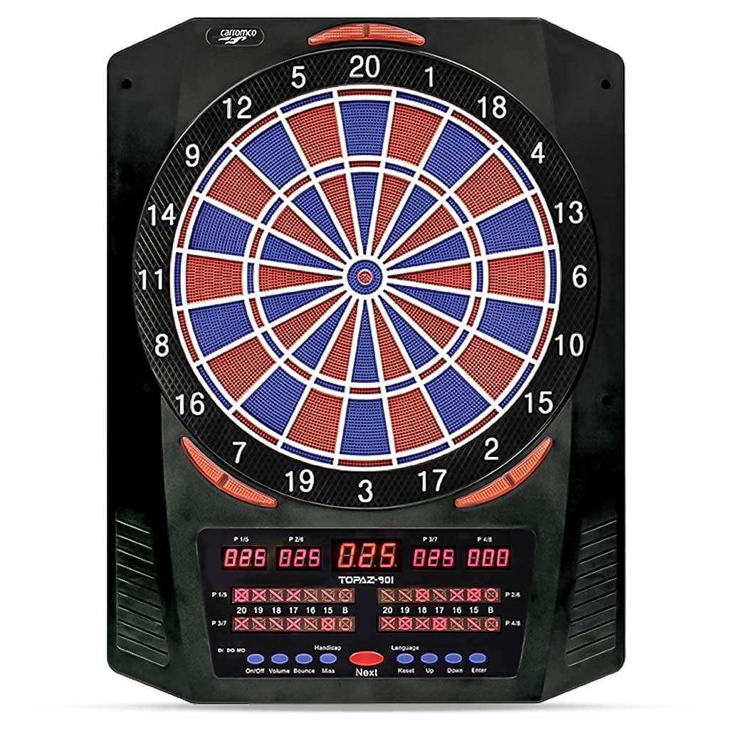 Carromco elektronisches Dartboard TOPAZ-901, schwarz, 2-Loch Abstand, Dartscheibe elektronisch, Dart