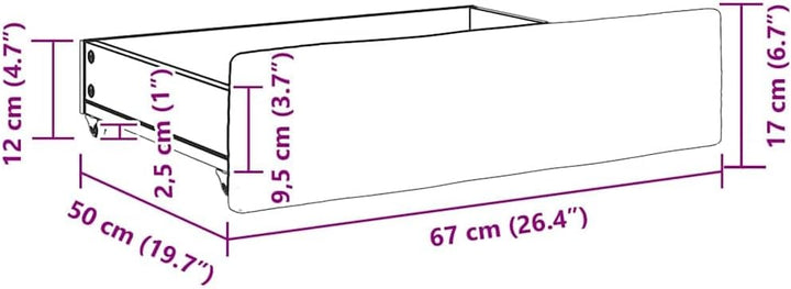 vidaXL Bettschubladen 2 Stk. Dunkelgrau Holzwerkstoff und Samt, Bettkasten, Schublade für Betten, Sc