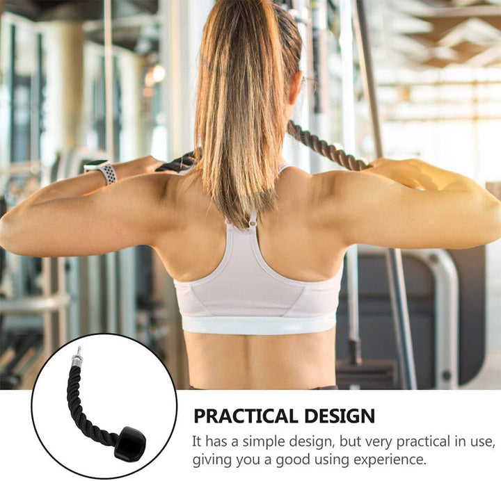 2 Stück Heavy Duty Single Grip Tricep Rope Fitness Zubehör Robustes Schwarzes Nylonseil mit Drehgele