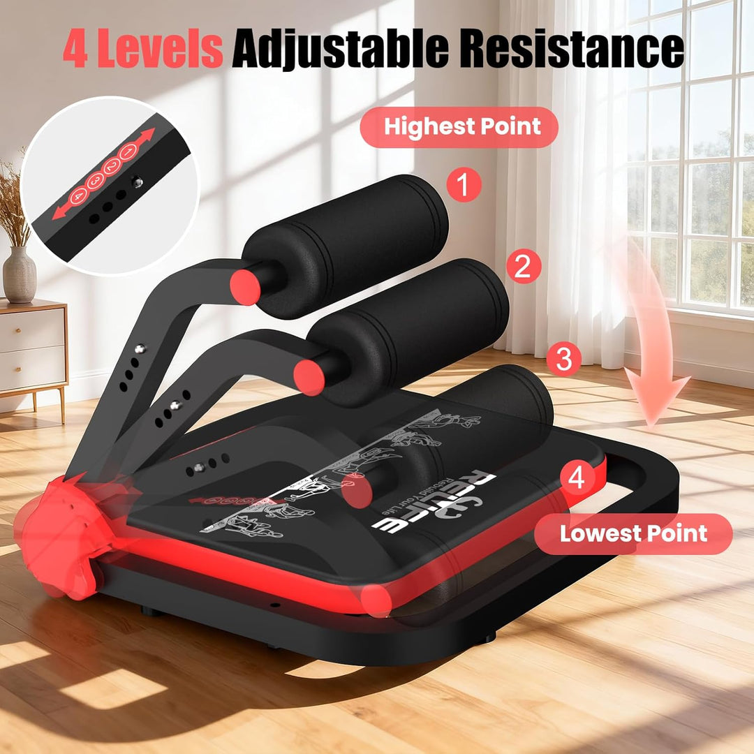 RELIFE REBUILD YOUR LIFE Bauchmuskeltrainer Bauchtrainer für Zuhause Gerät Zusammenklappbar & 3 Wide