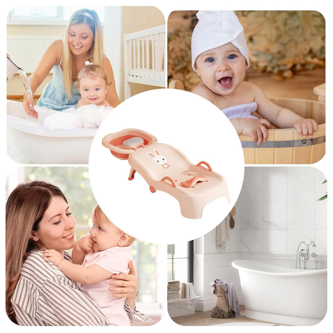 Klappbarer Baby Shampoo Stuhl | Klappbarer Shampoonier-Sessel - Verstellbare Kopfstütze Rinse-Sitz F