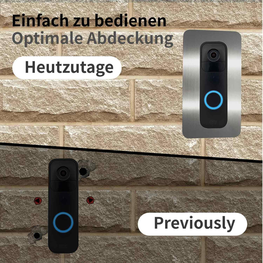 Edelstahl Blende für Blink Videotürklingel, Video-Doorbell Halterung – Robuste Halterung und Zubehör