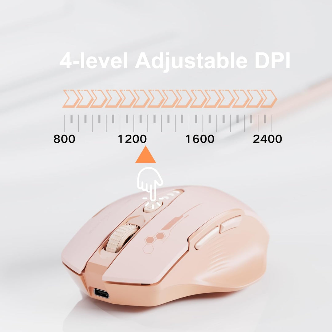 Uineer Bluetooth Maus, [aktualisiert] Maus kabellos Tri-Modus (BT 5.0/4.0+2,4 GHz), sichtbare Batter