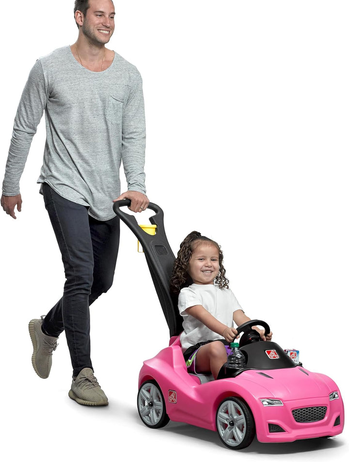 Step2 Whisper Ride Kinderauto/Rutscher in Rosa | Spielzeug Auto mit Schiebestange | Kinderfahrzeug/R