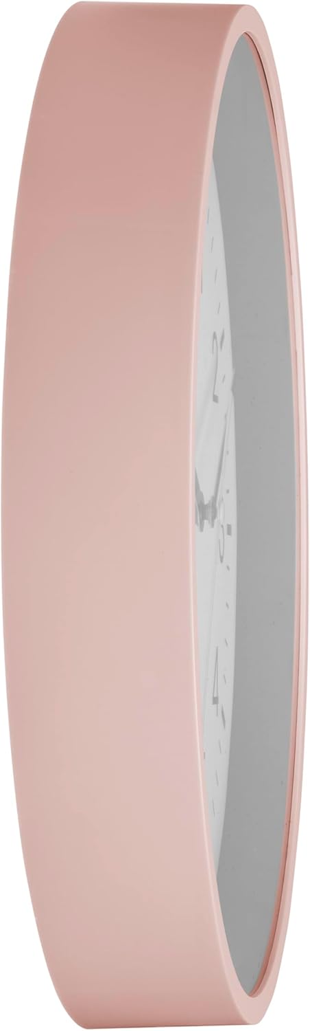 TFA Dostmann Analoge Funk-Wanduhr, 60.3550.16, höchste Genauigkeit, modern, analog, rosa Sekundenzei