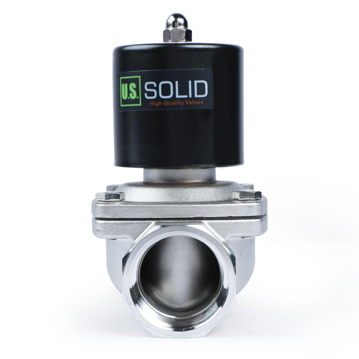 U.S. Solid 1-1/2" Edelstahl Elektrisch Magnetventil 12V DC stromlos geschlossen VITON Wasser Luft Öl