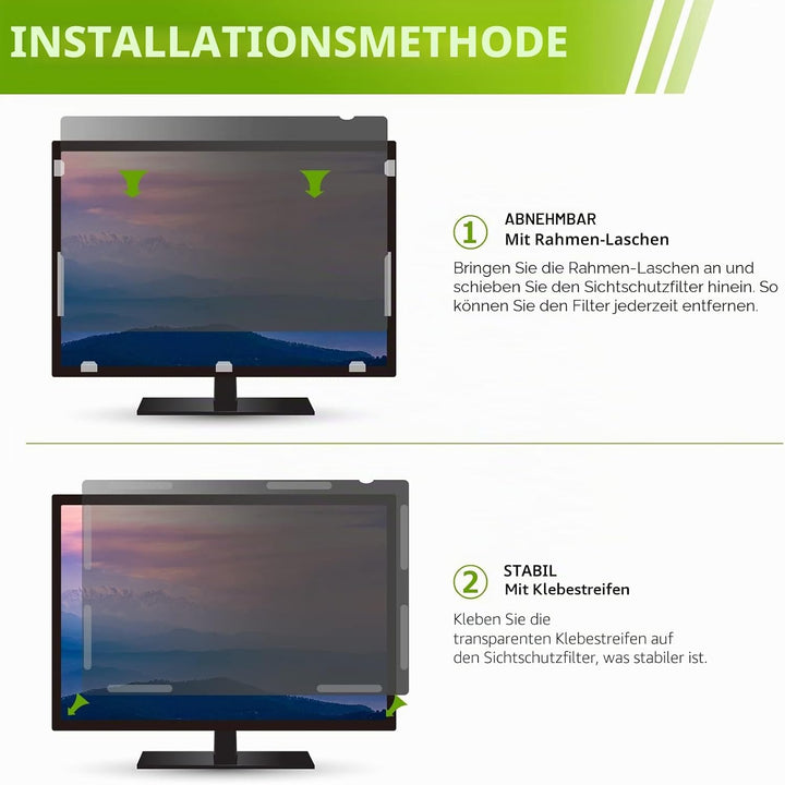 SOPPY Blickschutzfilter, 27 Zoll Monitor Blickschutzfolie, Monitor Screen Filter Datenschutz Bildsch