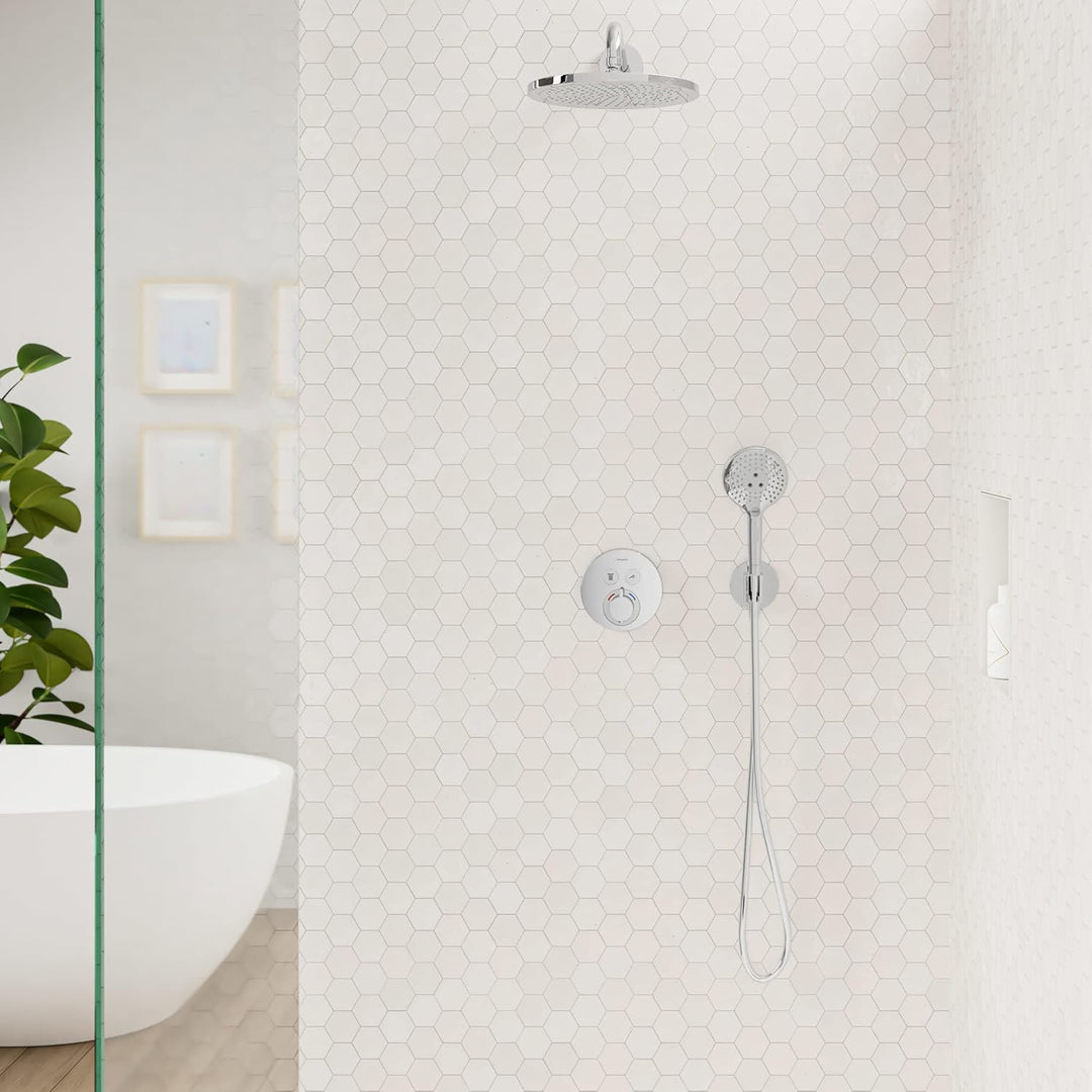 hansgrohe Wandanschluss mit Duschkopfhalterung FixFit S, Chrom, Chrom