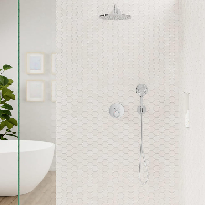 hansgrohe Wandanschluss mit Duschkopfhalterung FixFit S, Chrom, Chrom