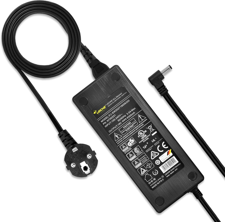 LEICKE ULL Netzteil 19V 6,32A/6,3A 120W | TÜV-zertifiziert | kompatibel mit SilverStone SST-VT02B -