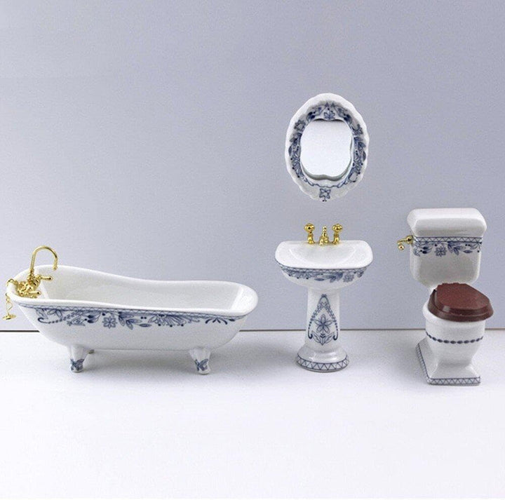 1/12 Puppenhaus-möbel-Badezimmer-Set, Miniatur-puppenhaus-möbel, Spielzeug, Badezimmer-zubehör Für D