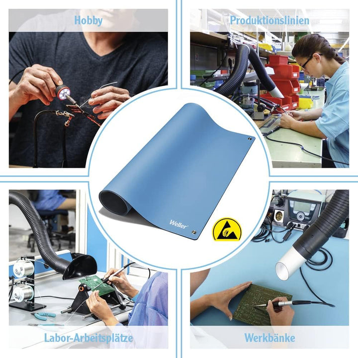 Weller T0051403499 Antistatic ESD Premium Table Soldering Mat, Blue Soldering Mat, Blue Soldering Ma