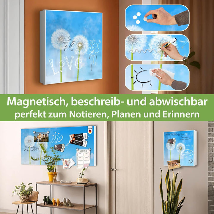 banjado Grosser Schlüsselkasten Metall - Schlüsselbox 30x30cm mit 32 Haken - Schlüsselkasten modern