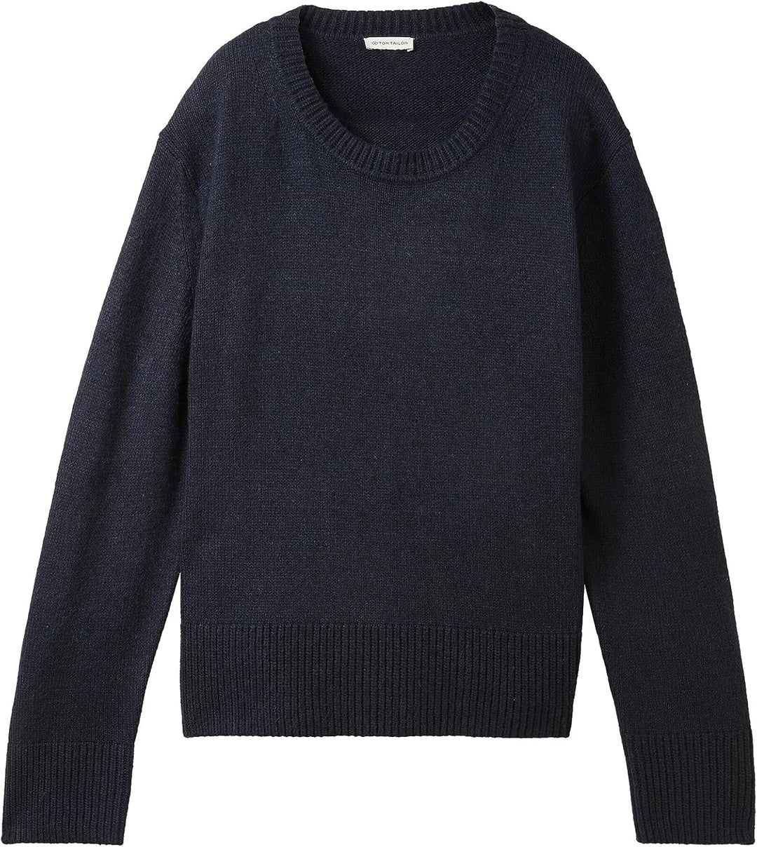 TOM TAILOR Damen Basic Pullover mit Rundhalsausschnitt XS 10668 - Sky Captain Blue, XS 10668 - Sky C