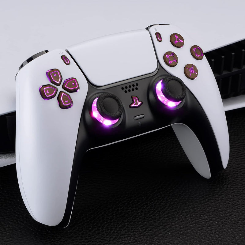 eXtremeRate 9 Modi 7 Farben DTF V3 LED Kit für ps5 Controller Ersatz Leuchttaste D-Pad Thumbsticks S