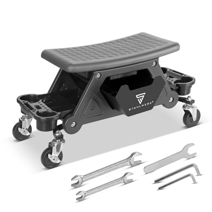 STAHLWERK Werkstatthocker WRS-185 mit 185 kg Tragkraft Werkstattsitz | Werkstattstuhl | Rollhocker |