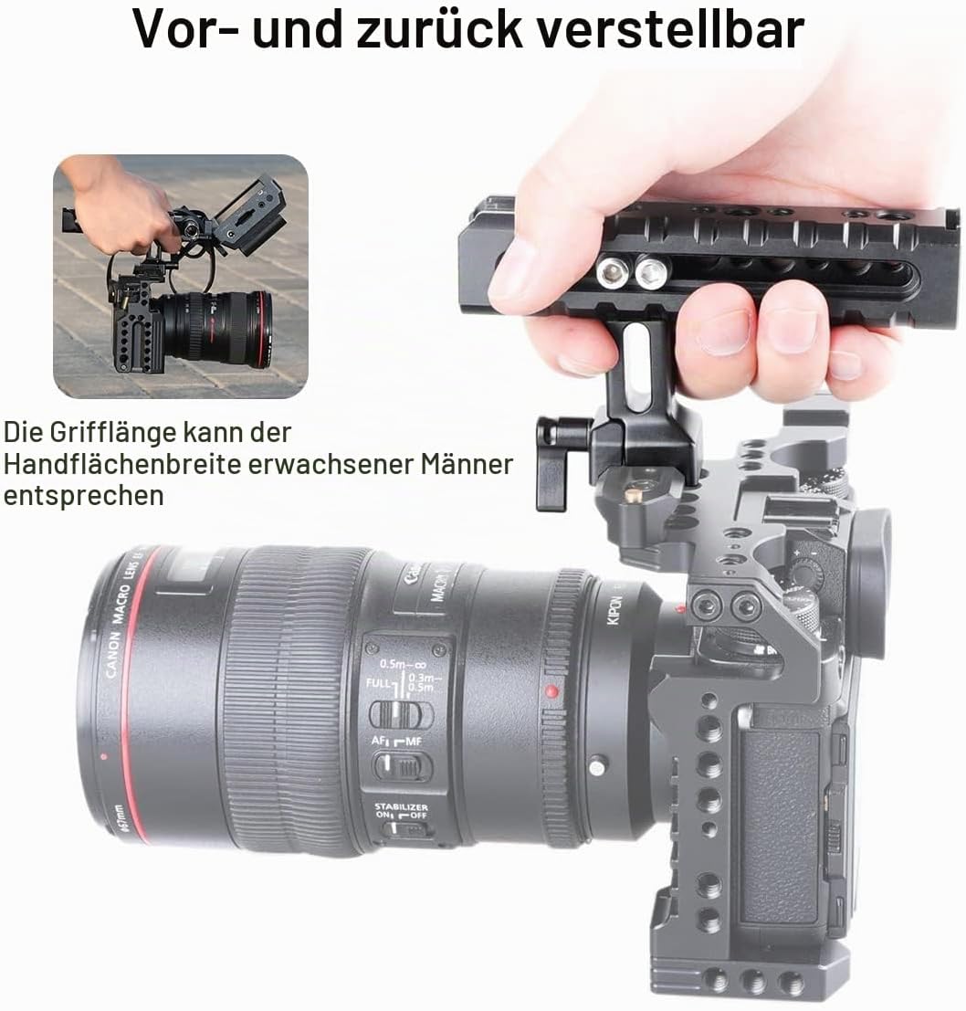 SMALLRIG NATO Top Handle Griff mit Cold Shoe für Kameras, Camcorder, Actionkameras, Kamerakäfig-1955