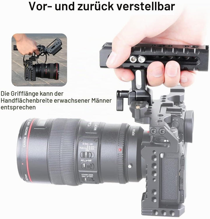SMALLRIG NATO Top Handle Griff mit Cold Shoe für Kameras, Camcorder, Actionkameras, Kamerakäfig-1955