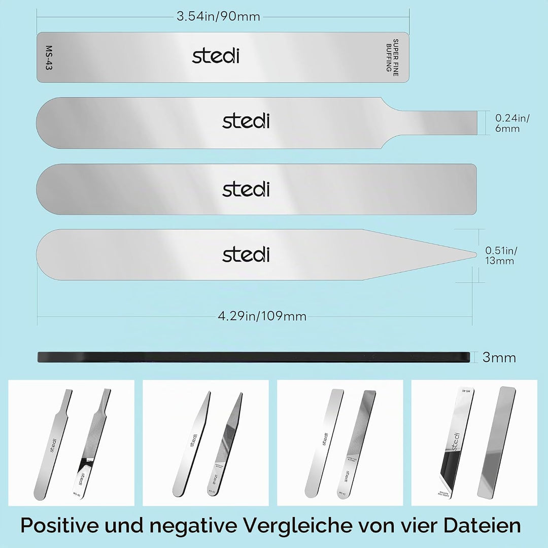 Stedi Hobby Model Polishing Tools 4 PCS, Ultimate Precision Files #10000 Grit Glass Mirror Grinding