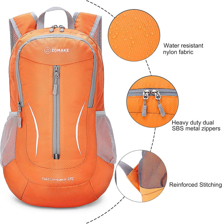 ZOMAKE 25L Faltbarer Rucksack Ultraleicht – Rucksack Damen Klein, Wanderrucksack Herren, Leichter Ta