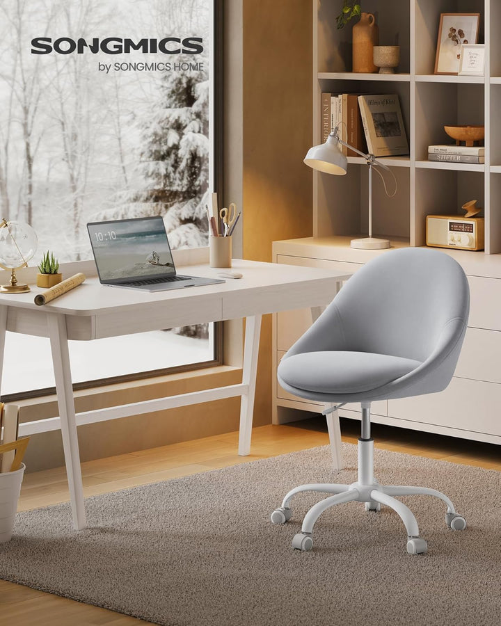 SONGMICS Homeoffice Stuhl, Drehstuhl aus Samt, Schreibtischstuhl, Schaumstoffpolsterung, höhenverste