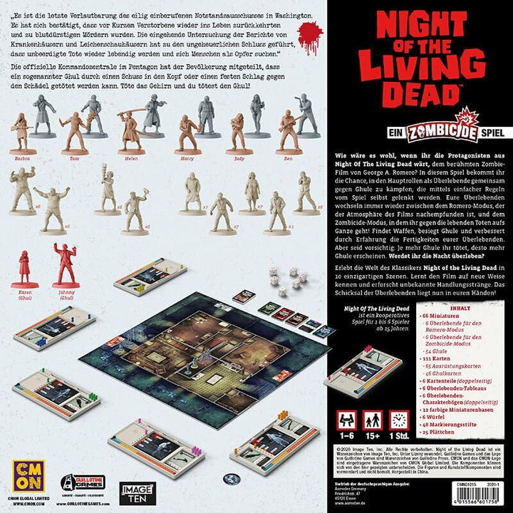 Asmodee Zombicide Night of the Living Dead, Grundspiel, Expertenspiel, Dungeon Crawler, Deutsch, Zom
