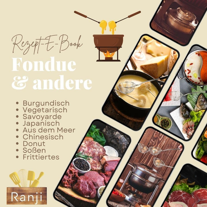 Ranji® Kescher für Fondue, Edelstahl, Pflegeleicht, perfekt für geschmolzene Abende (6 Stück)