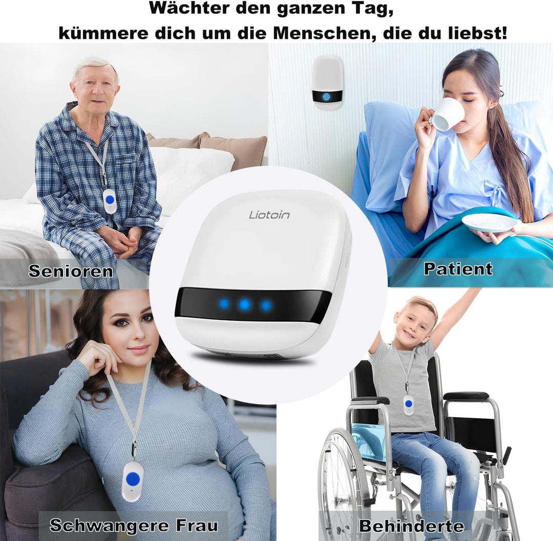 Notrufknopf für Senioren Notruf Kabellos Hausnotruf Senioren InternSOS Alarm Notfallknopf Alarmknopf