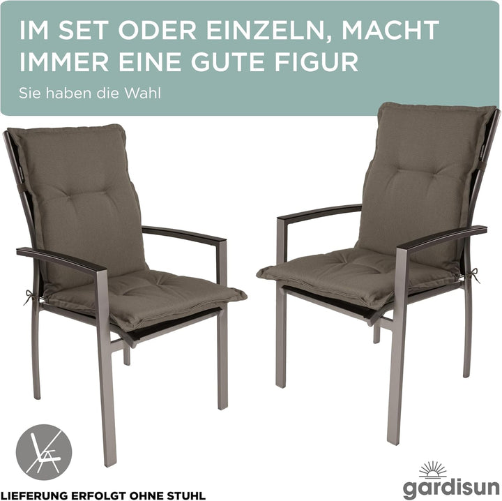 gardisun Gartenstuhlauflagen Niedriglehner I Extra Dicke Sitzauflagen I Made in Europe I Ideale Stuh