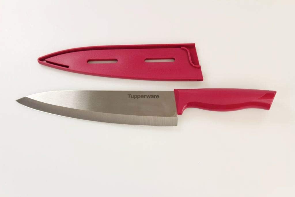 TUPPERWARE Messer Essential-Serie dunkelpink gross Kochmesser