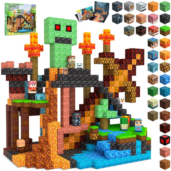 Magnetische Bausteine Bauspielzeug 100 Pcs Magnetbausteine für Kinder Montessori Kreative Spielzeug