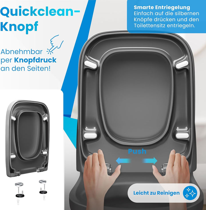 KESSER® WC Sitz mit Absenkautomatik Toilettendeckel Quick-Release-Funktion und Softclose - einfache