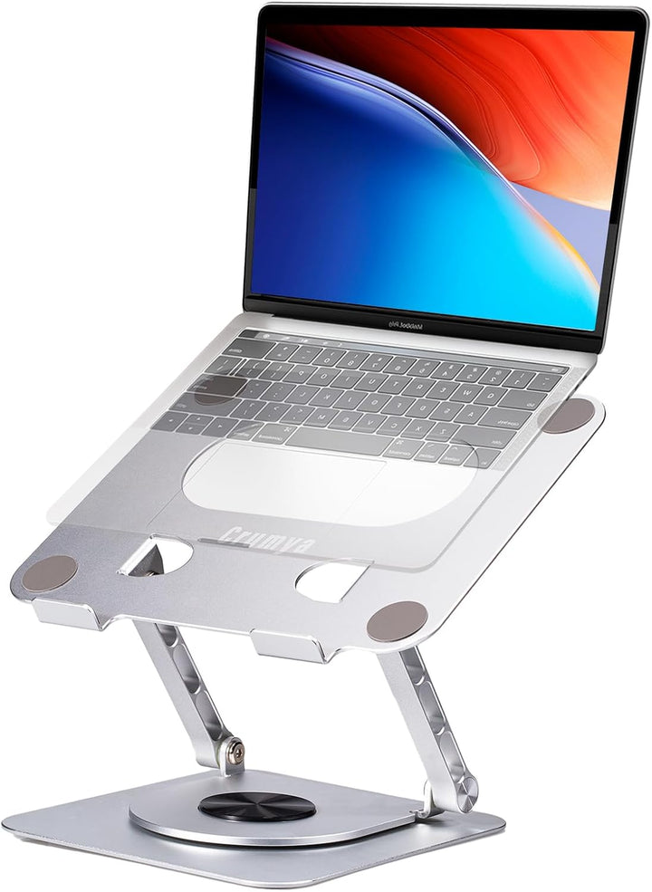 Crumya Laptop Ständer – Ständer aus Aluminiumlegierung,360 Grad Drehbar,PC,Faltbar,Ergonomisch,Höhe