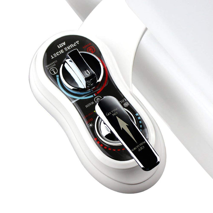 APURE BIDET A121 Warm- und Kaltwasser-Bidet-Aufsatz für WC-Sitz, Doppeldüse, Rücken- und Damenwäsche