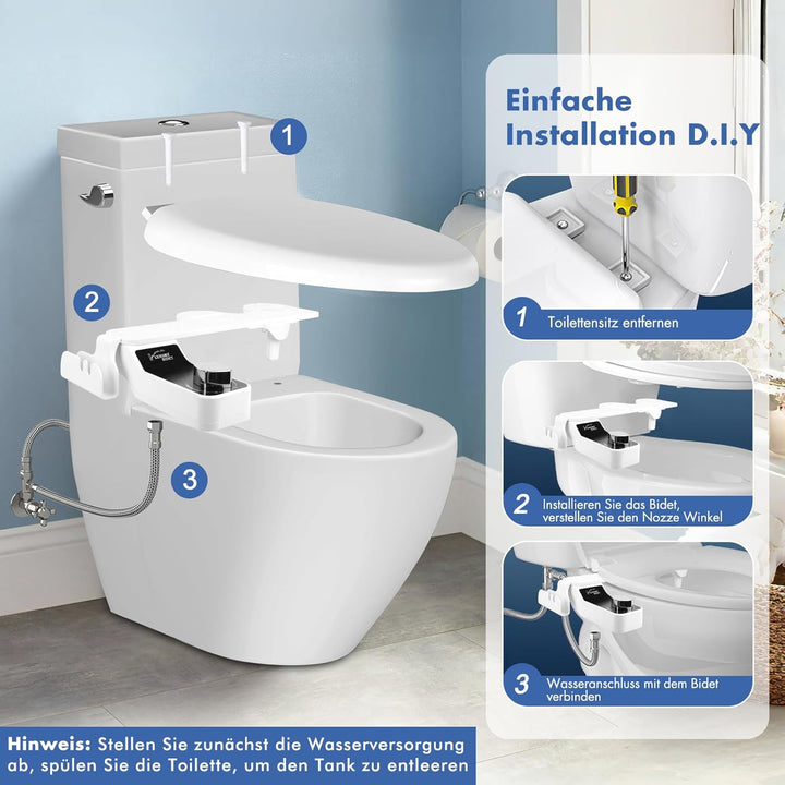 Bidet Einsatz für Toilette Nicht Elektrisch Bidet Aufsatz für Toilette mit Einziehbare Selbstreinige