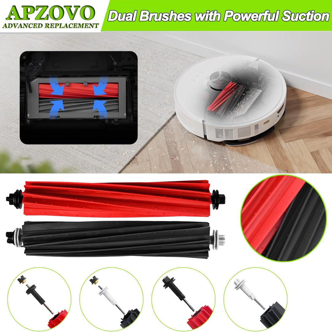 Zubehör für Roborock S8 Pro Ultra, Ersatzteil Set für Roborock S8 Pro Ultra, 2 Gummibürsten 4 Staubb