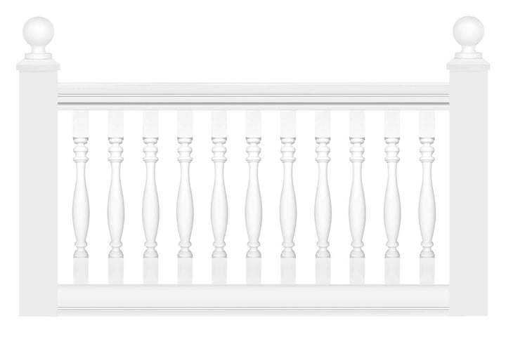 HEXIM Leichtbalustrade - Geländer/Brüstung aus PU Kunststoff weiss, Auswahl aller Komponenten - Perf