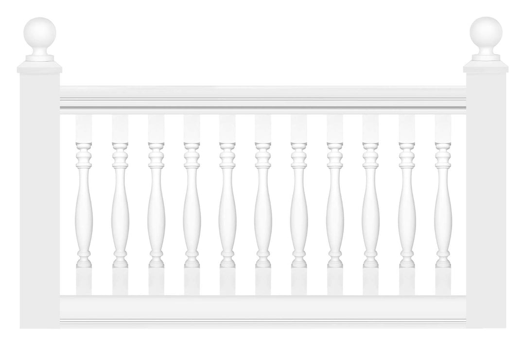 HEXIM Leichtbalustrade - Geländer/Brüstung aus PU Kunststoff weiss, Auswahl aller Komponenten - Perf