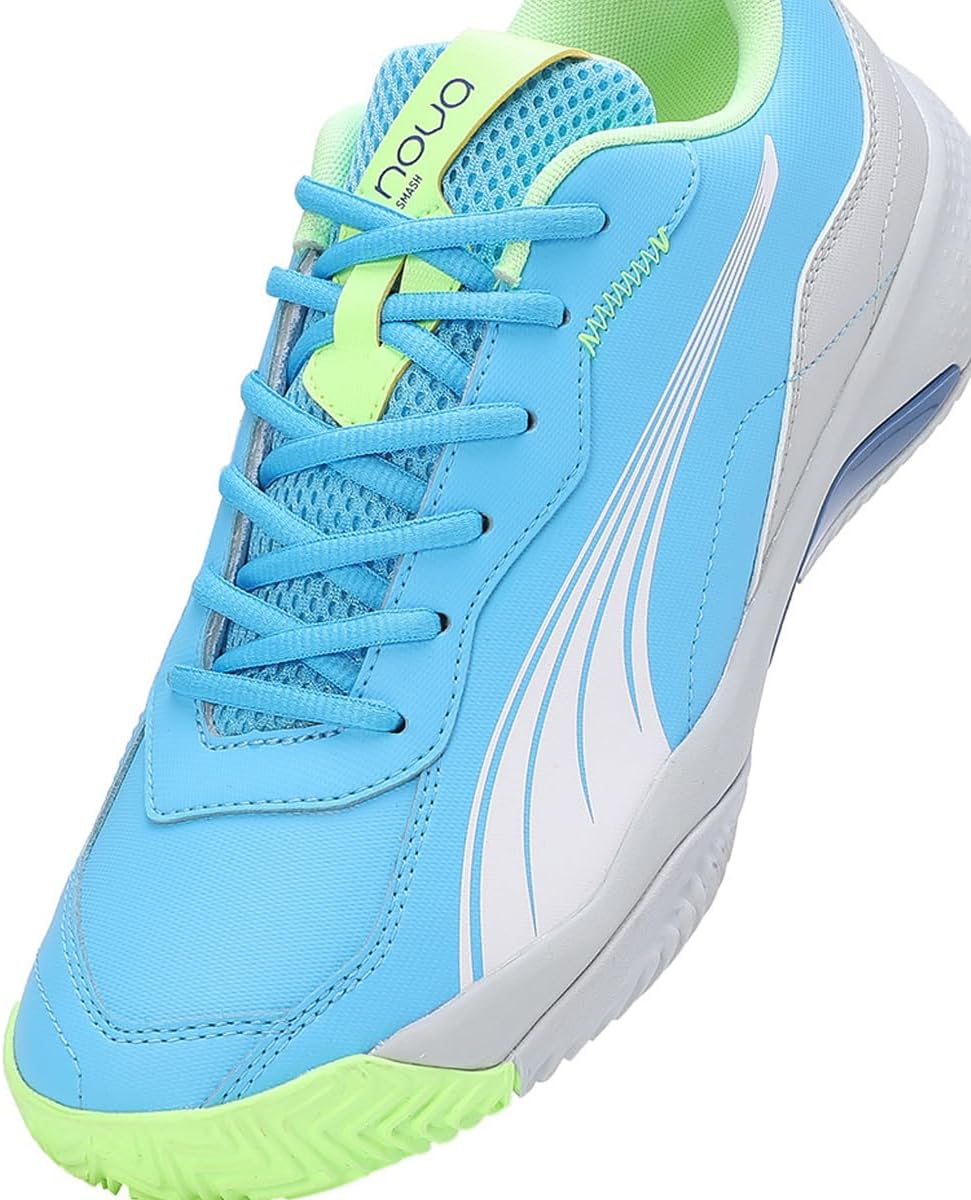 PUMA Unisex Nova Smash Tennis Shoe, Luminous Blue Puma White Glacial Gray