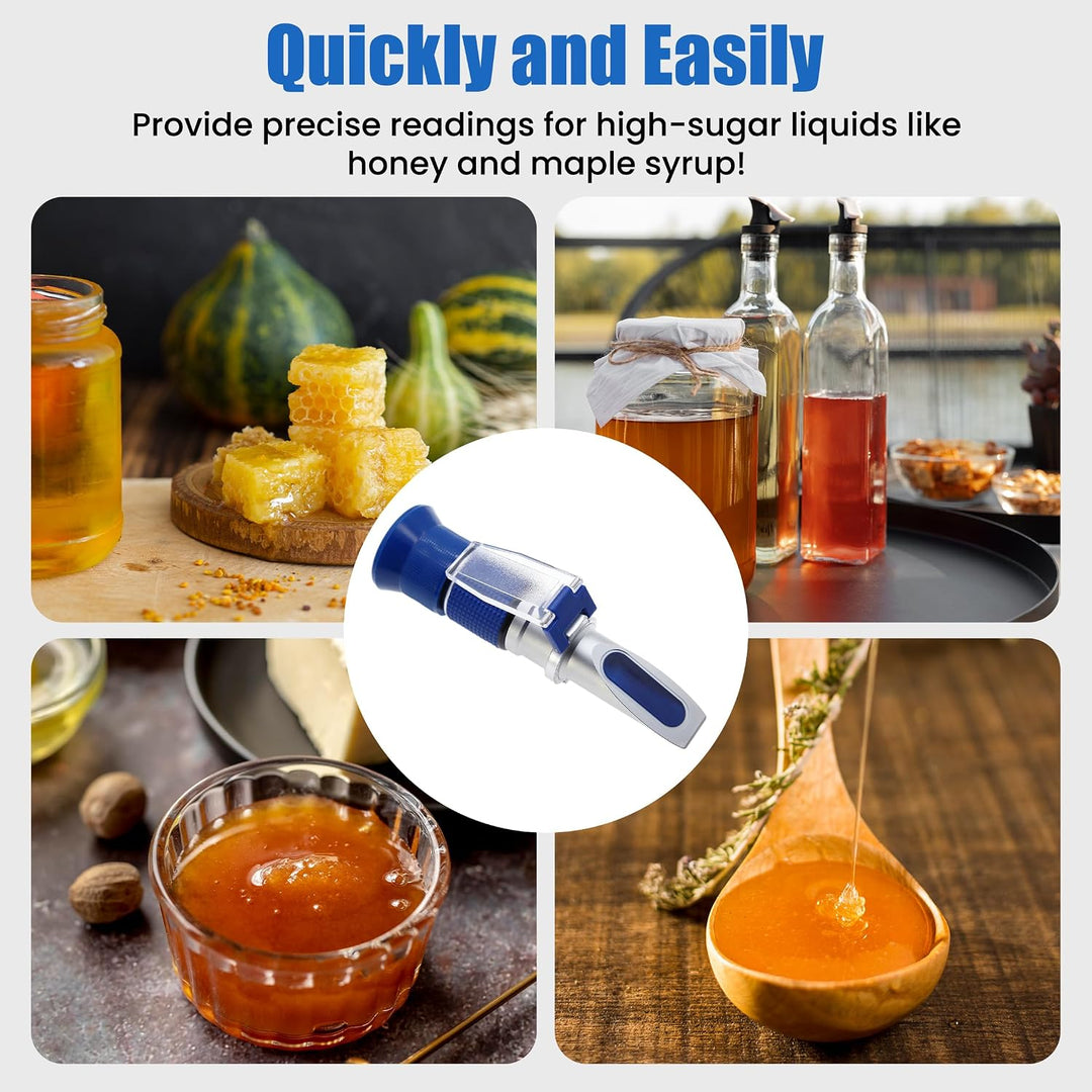 Honig Refraktometer Honig Feuchtigkeit Tester für Honig Ahornsirup Melasse Imkereibedarf, Brix und B
