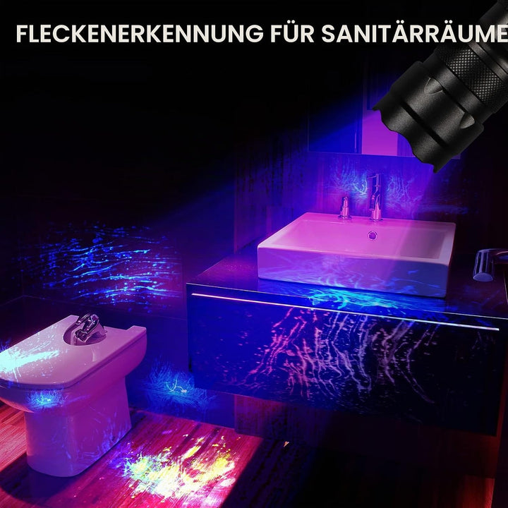 UltraFire UV Taschenlampe 395-405nm Schwarzlicht Zoombare Ultraviolett LED Taschenlampe mit Holster,