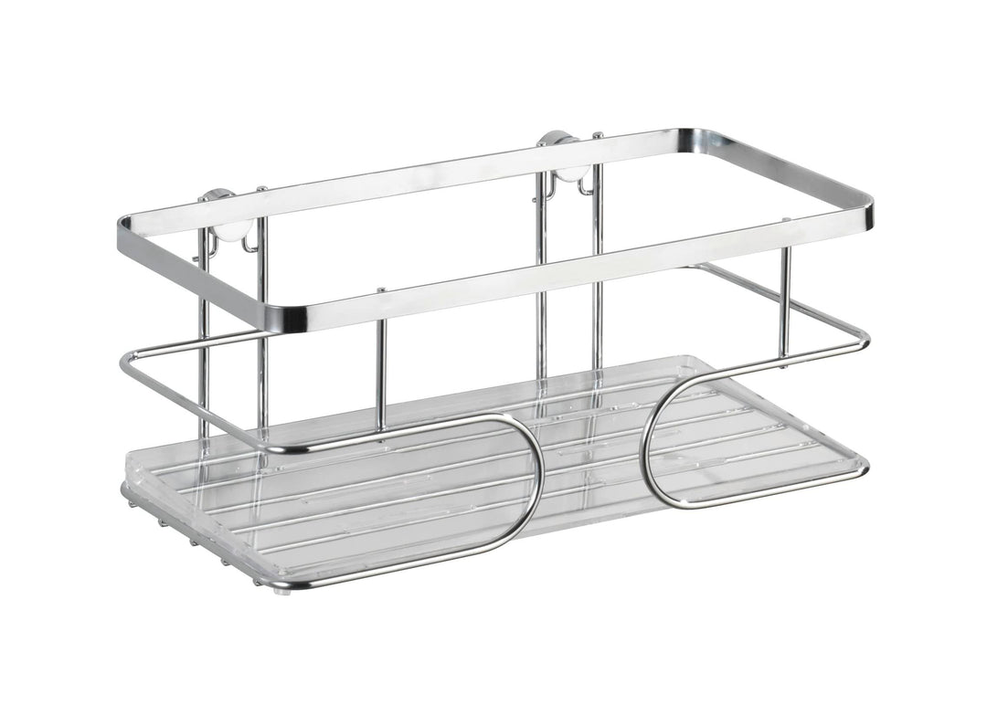 WENKO Wandablage gross Premium Edelstahl, Edelstahl rostfrei, 24 x 10 x 13.5 cm, Glänzend Uno Maxi,