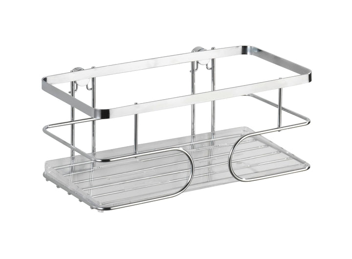 WENKO Wandablage gross Premium Edelstahl, Edelstahl rostfrei, 24 x 10 x 13.5 cm, Glänzend Uno Maxi,